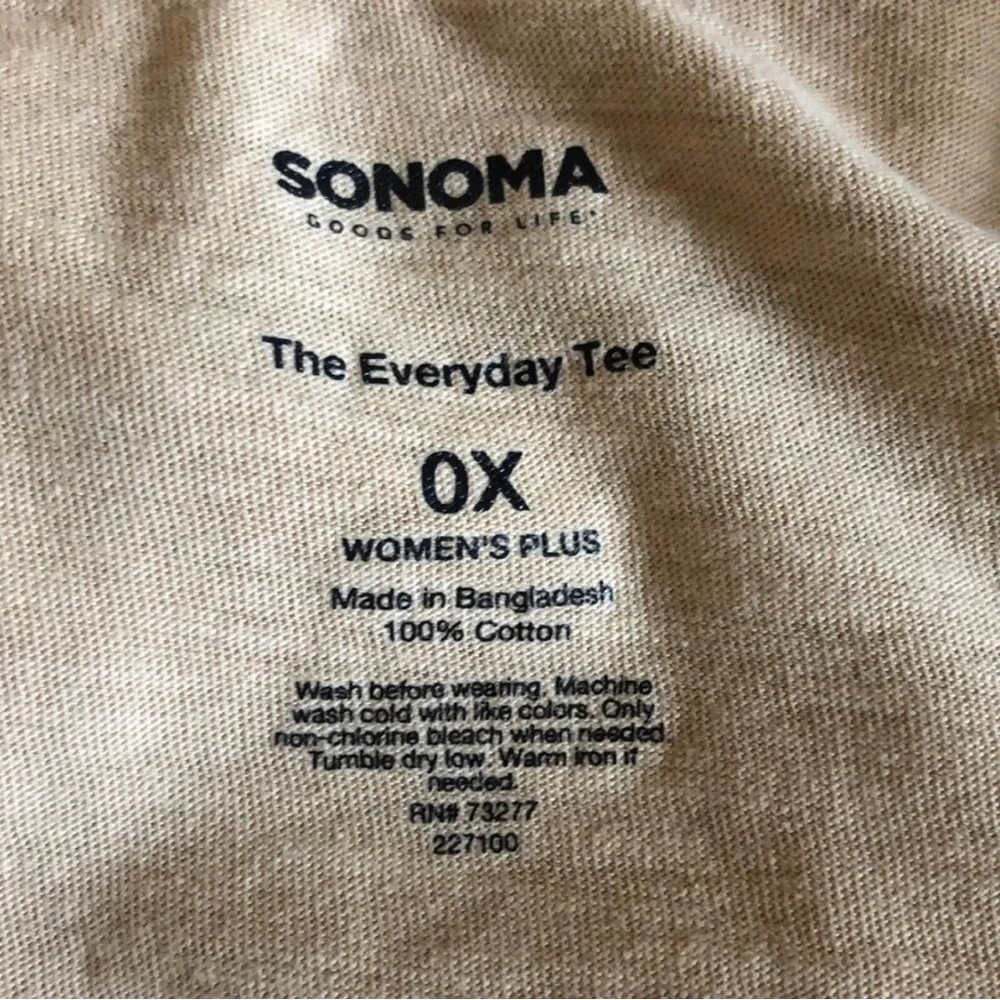 New Women’s T-Shirt Sonoma Tan Crew Neck Short Sleeve Tee Shirt Women’s 0X - Picture 8 of 10